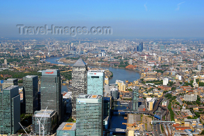 england536: Tower Hamlets, London, England: aerial view of Canary Wharf, Docklands - West India Quay, Isle of Dogs - photo by A.Bartel - (c) Travel-Images.com - Stock Photography agency - Image Bank