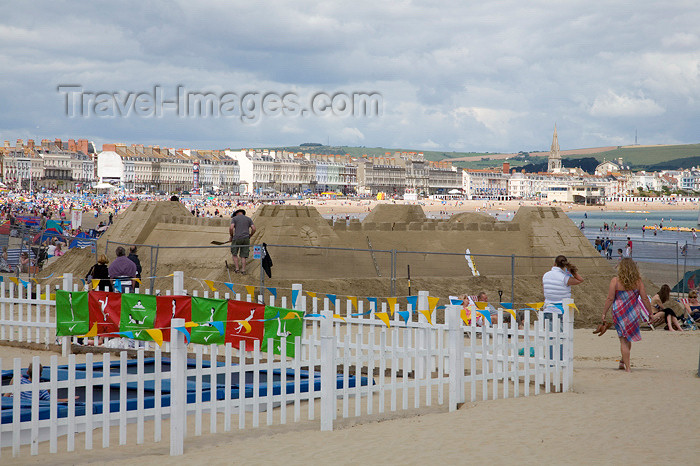 england564: Weymouth Beach, Dorset, England: giant sand castle - photo by I.Middleton - (c) Travel-Images.com - Stock Photography agency - Image Bank