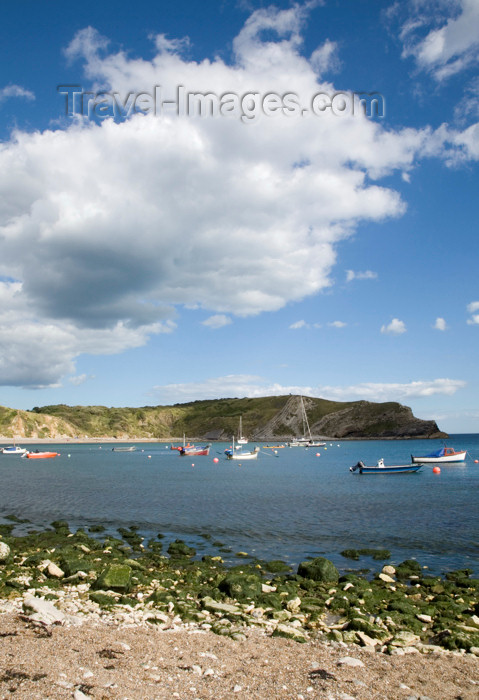 england567: Lulworth Cove, Dorset, England: fishing boats - Jurassic Coast UNESCO World Heritage Site - photo by I.Middleton - (c) Travel-Images.com - Stock Photography agency - Image Bank