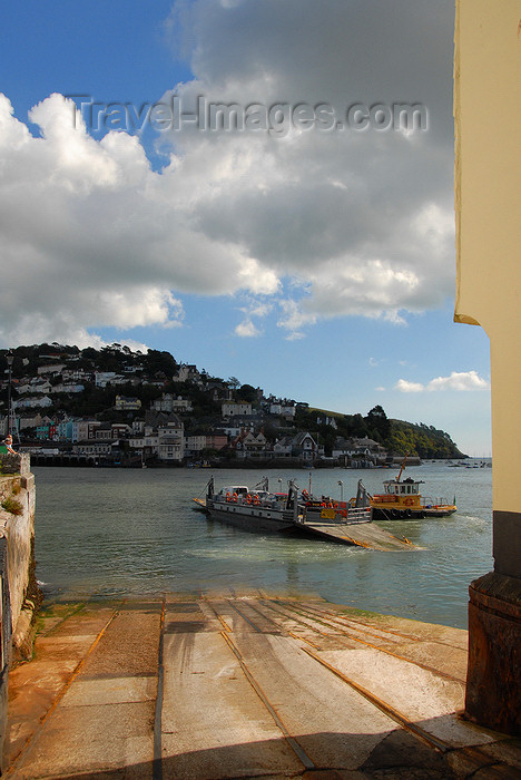 england583: Dartmouth, Devon, England: Dartmouth to Kingswear passenger ferry - looking across the Dartmouth Estuary, Kingswear in the background - lower ferry - photo by T.Marshall - (c) Travel-Images.com - Stock Photography agency - Image Bank