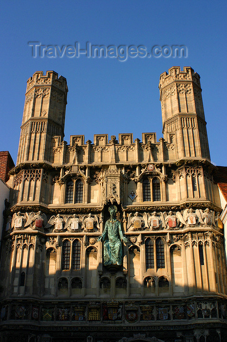 england630: Canterbury, Kent, South East England: Christchurch Gate, between the Cathedral and Butter Market - Burgate - bronze figure of Christ in the centre - photo by I.Middleton - (c) Travel-Images.com - Stock Photography agency - Image Bank