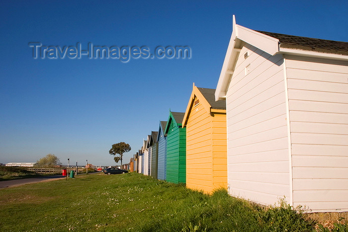 england686: Calshot, Solent, Hampshire, South East England, UK: colourful beach huts - Calshot Spit - photo by I.Middleton - (c) Travel-Images.com - Stock Photography agency - Image Bank