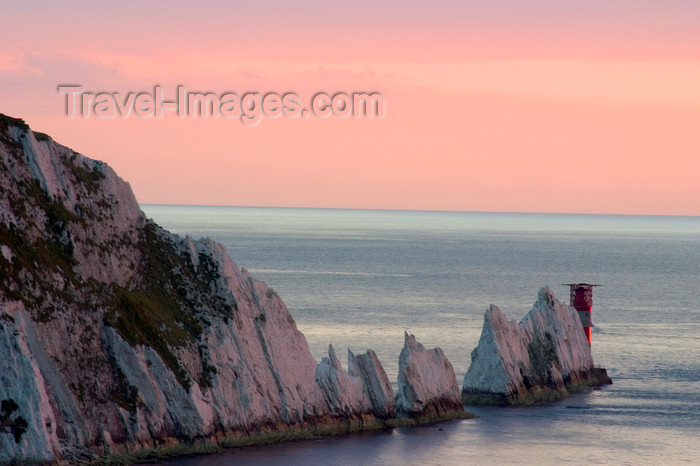 england689: Isle of Wight, South East England, UK: Alum Bay and the needles - chalky peninsula and Needles Lighthouse with its helipad - photo by I.Middleton - (c) Travel-Images.com - Stock Photography agency - Image Bank