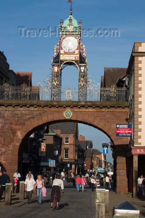 england716: Chester, Cheshire, North West England, UK: Eastgate with its clock - part of the city walls - photo by I.Middleton - (c) Travel-Images.com - Stock Photography agency - Image Bank