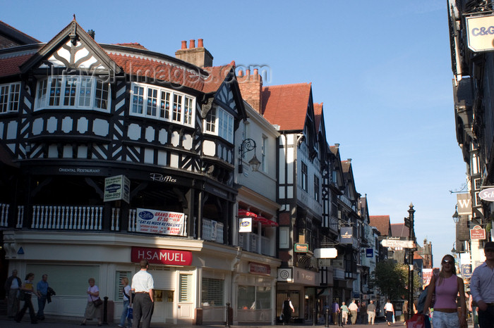 england718: Chester, Cheshire, North West England, UK: view along Eastgate Row - photo by I.Middleton - (c) Travel-Images.com - Stock Photography agency - Image Bank