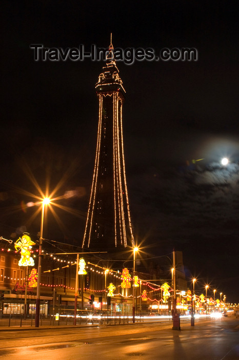 england736: Blackpool - Lancashire, North West England, UK:  illuminations and tower at night - photo by I.Middleton - (c) Travel-Images.com - Stock Photography agency - Image Bank