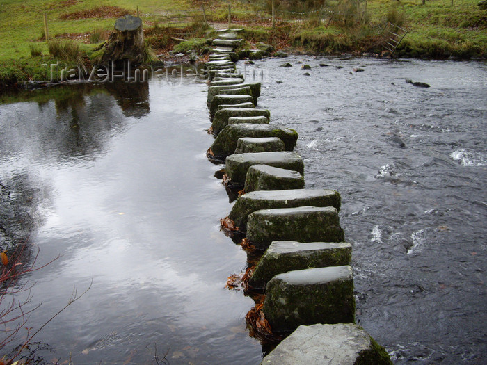 england741: Ambleside, Lake District, Cumbria, North West England, UK: stepping stone bridge - photo by T.Brown - (c) Travel-Images.com - Stock Photography agency - Image Bank