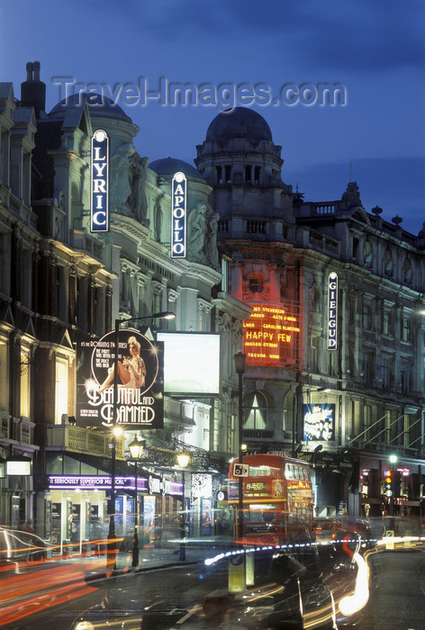 england779: London, England:  theatres and lights, Shaftsbury Ave. - the City - photo by A.Bartel - (c) Travel-Images.com - Stock Photography agency - Image Bank