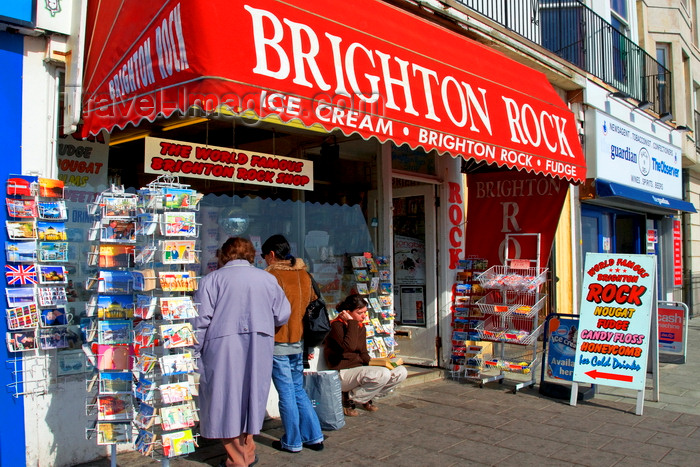 england803: Brighton, East Sussex, England, United Kingdom: exterior of a shop selling 'Brighton rock', a  sugar confectionery - photo by B.Henry - (c) Travel-Images.com - Stock Photography agency - Image Bank