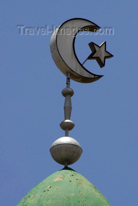 eritrea16: Eritrea - Asmara / Asmera: minaret detail - crescent and star 