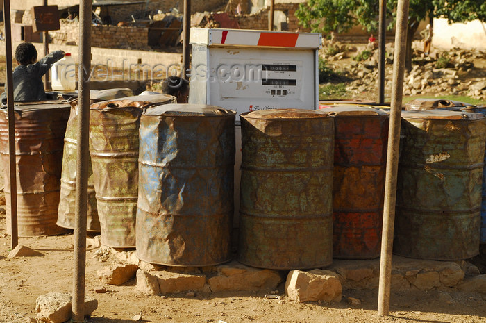 eritrea66: Eritrea - Senafe, Southern region: empty tanks around the only gas pump - photo by E.Petitalot - (c) Travel-Images.com - Stock Photography agency - Image Bank