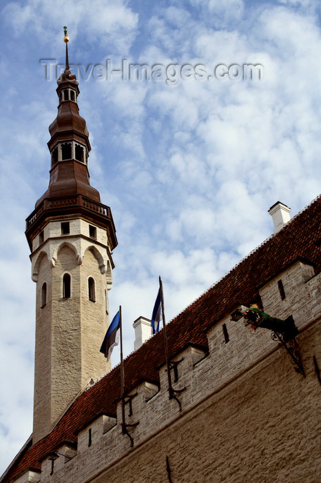 estonia166: Estonia - Tallinn - Old Town - Old Town Hall Tower and sky - photo by K.Hagen - (c) Travel-Images.com - Stock Photography agency - Image Bank