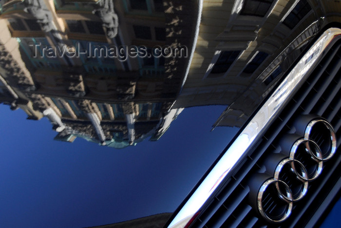 estonia189: Estonia, Tallinn: Old town buildings reflected in an Audi bonnet - photo by J.Pemberton - (c) Travel-Images.com - Stock Photography agency - Image Bank