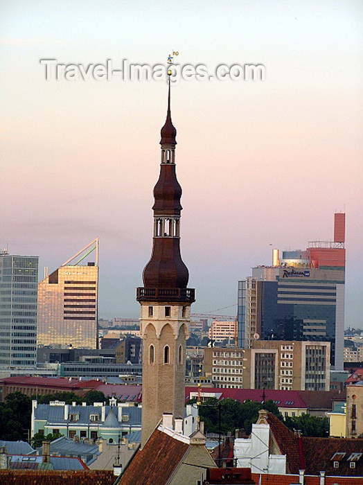 estonia37: Estonia / Eesti - Tallinn: old an new Estonian architecture - city hall and other towers - Radisson SAS hotel - photo by J.Kaman - (c) Travel-Images.com - Stock Photography agency - Image Bank