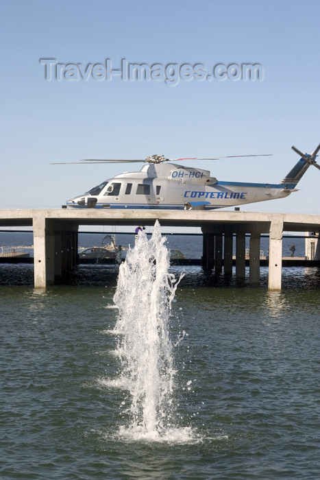 estonia75: Estonia Tallinn: Copterline's Sikorsky S-76C+ helicopter - Tallinn heliport - Linnahall - in 10-Aug-05 crashed in the Baltic sea off Tallin - OH-HCI - Mere 20 - photo by C.Schmidt - (c) Travel-Images.com - Stock Photography agency - Image Bank