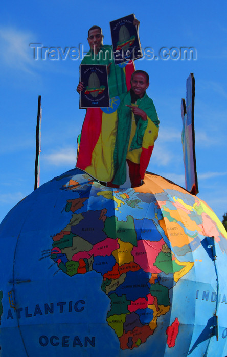 ethiopia103: Addis Ababa, Ethiopia: Ethiopian athletes over the globe - Meskal square - photo by M.Torres - (c) Travel-Images.com - Stock Photography agency - Image Bank