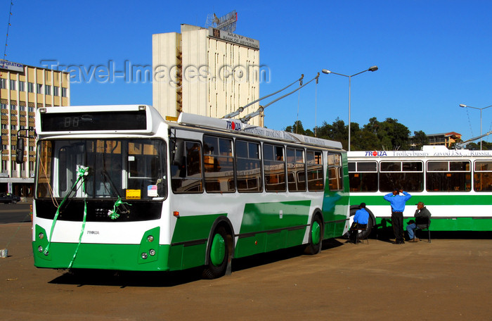 ethiopia105: Addis Ababa, Ethiopia: Trolza trolleybuses from Engels city - Kosakenstadt, Saratov Oblast, Russia - Meskal square - photo by M.Torres - (c) Travel-Images.com - Stock Photography agency - Image Bank