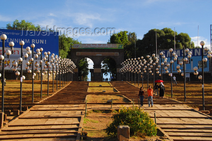 ethiopia110: Addis Ababa, Ethiopia: arches leading to the Exhibition Center - Meskal square - photo by M.Torres - (c) Travel-Images.com - Stock Photography agency - Image Bank