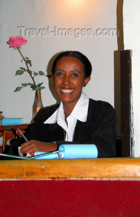 ethiopia124: Addis Ababa, Ethiopia: welcome smile at the empress Itegue Taitu Hotel - oldest Hotel in Ethiopia - Piazza area - photo by M.Torres - (c) Travel-Images.com - Stock Photography agency - Image Bank