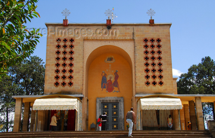 ethiopia141: Addis Ababa, Ethiopia: St. Stephanos church ( Kuddus Estephanos Church - main entrance, facing Menelik II avenue - photo by M.Torres - (c) Travel-Images.com - Stock Photography agency - Image Bank