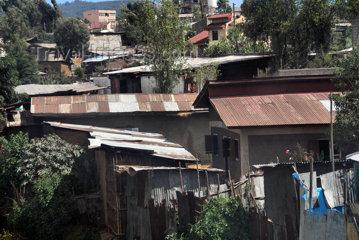 ethiopia16: Addis Ababa, Ethiopia: shanty town near Jomo Kenyatta avenue - photo by M.Torres - (c) Travel-Images.com - Stock Photography agency - Image Bank