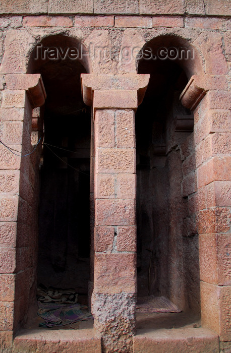 ethiopia167: Lalibela, Amhara region, Ethiopia: Bet Maryam rock-hewn church - porch detail - UNESCO world heritage site - photo by M.Torres - (c) Travel-Images.com - Stock Photography agency - Image Bank