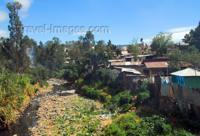 ethiopia17: Addis Ababa, Ethiopia:  Bantyiketo river - shanty town near Jomo Kenyatta avenue - photo by M.Torres - (c) Travel-Images.com - Stock Photography agency - Image Bank