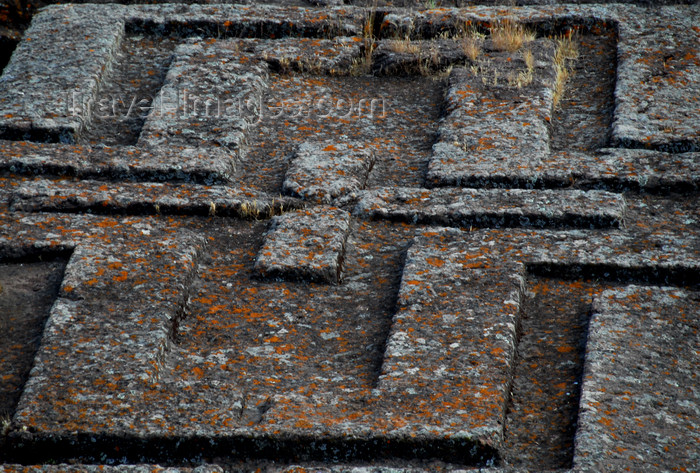 ethiopia180: Lalibela, Amhara region, Ethiopia: Bet Giyorgis rock-hewn church - center of the roof, a Greek cross - photo by M.Torres - (c) Travel-Images.com - Stock Photography agency - Image Bank