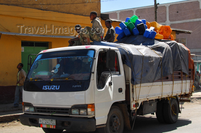 ethiopia212: Gondar, Amhara Region, Ethiopia: truck with passengers over the cargo - photo by M.Torres - (c) Travel-Images.com - Stock Photography agency - Image Bank
