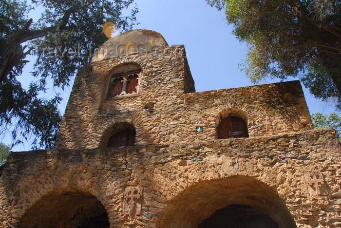 ethiopia243: Gondar, Amhara Region, Ethiopia: Debre Berham Selassie church - entrance gate - photo by M.Torres - (c) Travel-Images.com - Stock Photography agency - Image Bank