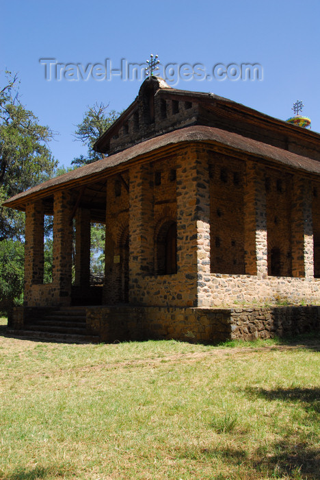 ethiopia246: Gondar, Amhara Region, Ethiopia: Debre Berham Selassie church - front porch - photo by M.Torres - (c) Travel-Images.com - Stock Photography agency - Image Bank