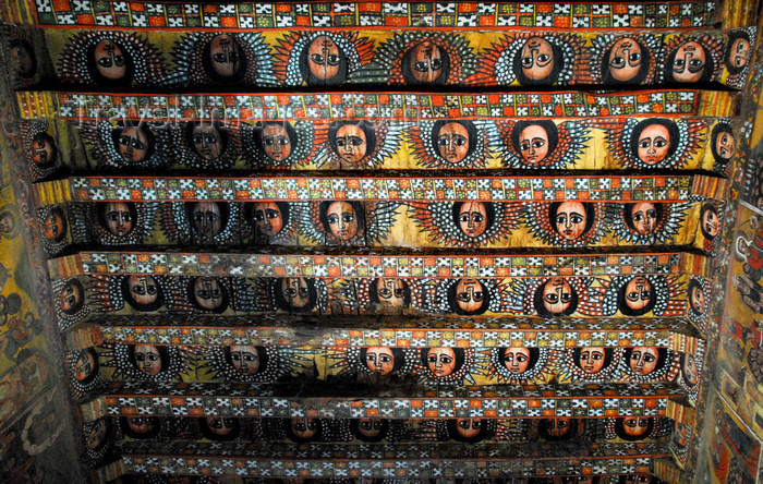 ethiopia249: Gondar, Amhara Region, Ethiopia: Debre Berham Selassie church - angles in the ceiling - photo by M.Torres - (c) Travel-Images.com - Stock Photography agency - Image Bank