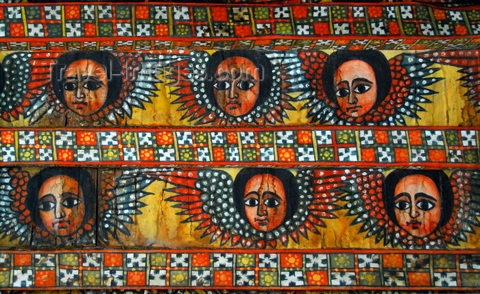 ethiopia251: Gondar, Amhara Region, Ethiopia: Debre Berham Selassie church - the many expressions of angels' faces - photo by M.Torres - (c) Travel-Images.com - Stock Photography agency - Image Bank