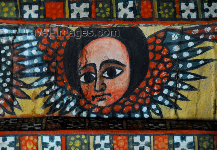 ethiopia254: Gondar, Amhara Region, Ethiopia: Debre Berham Selassie church - angel face - winged Ethiopian cherub - photo by M.Torres - (c) Travel-Images.com - Stock Photography agency - Image Bank