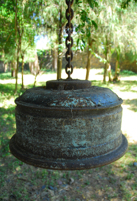 ethiopia260: Gondar, Amhara Region, Ethiopia: Debre Berham Selassie church - bell made from a truck wheel - photo by M.Torres - (c) Travel-Images.com - Stock Photography agency - Image Bank