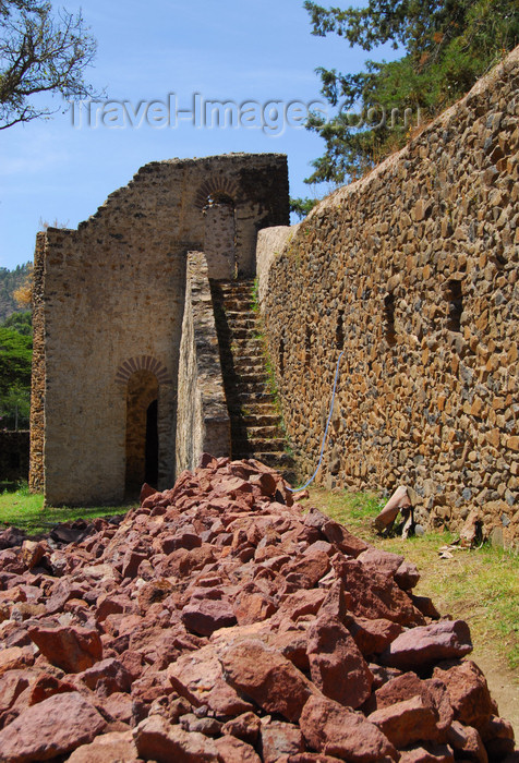 ethiopia262: Gondar, Amhara Region, Ethiopia: Fasiladas' bath - tower on the walls - photo by M.Torres - (c) Travel-Images.com - Stock Photography agency - Image Bank