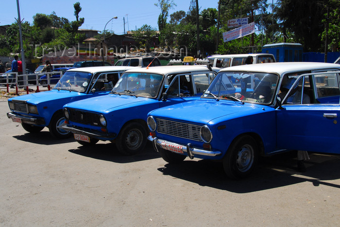 ethiopia27: Addis Ababa, Ethiopia: taxis wait - Ras Mekonen av - photo by M.Torres - (c) Travel-Images.com - Stock Photography agency - Image Bank