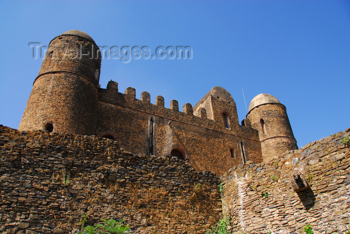 ethiopia272: Gondar / Gonder, Amhara Region, Ethiopia: Royal Enclosure - Fasiladas' Palace / castle - seen form the cistern - arcitecture of the Gondarine “Renaissance” - photo by M.Torres - (c) Travel-Images.com - Stock Photography agency - Image Bank