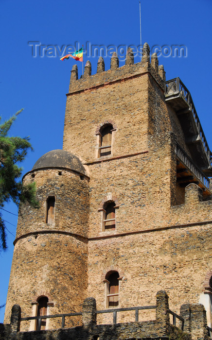 ethiopia275: Gondar, Amhara Region, Ethiopia: Royal Enclosure - Fasiladas' Palace - round and square towers - photo by M.Torres - (c) Travel-Images.com - Stock Photography agency - Image Bank