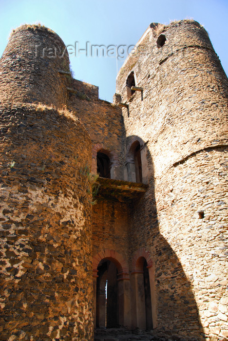 ethiopia282: Gondar, Amhara Region, Ethiopia: Royal Enclosure - Iyasu palace - towers on the northeastern side - photo by M.Torres - (c) Travel-Images.com - Stock Photography agency - Image Bank