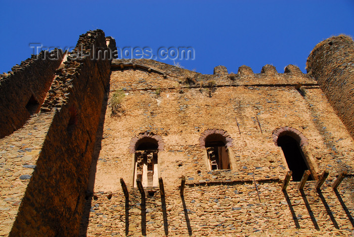 ethiopia285: Gondar, Amhara Region, Ethiopia: Royal Enclosure - Iyasu palace - beams of ruined balconies - photo by M.Torres - (c) Travel-Images.com - Stock Photography agency - Image Bank