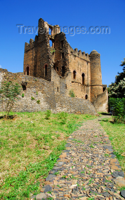 ethiopia287: Gondar, Amhara Region, Ethiopia: Royal Enclosure - Iyasu palace - path - photo by M.Torres - (c) Travel-Images.com - Stock Photography agency - Image Bank