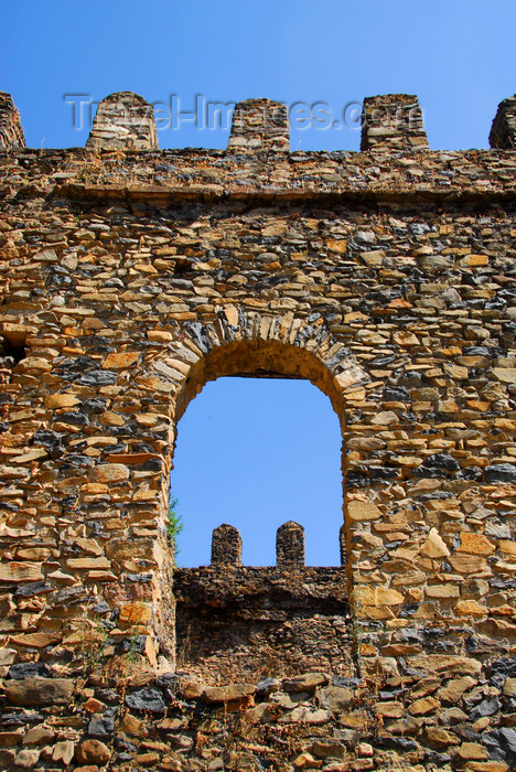 ethiopia297: Gondar, Amhara Region, Ethiopia: Royal Enclosure - Emperor Dawit's hall or castle - arched window - photo by M.Torres - (c) Travel-Images.com - Stock Photography agency - Image Bank