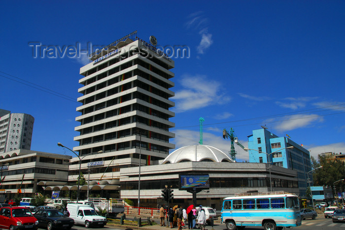 ethiopia30: Addis Ababa, Ethiopia: Ethiopian Insurance Co. - Ras Mekonen av - corner Gambia st - street scene - photo by M.Torres - (c) Travel-Images.com - Stock Photography agency - Image Bank