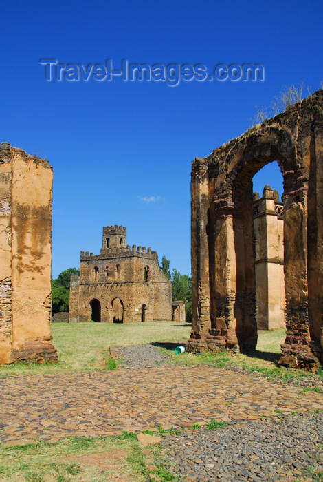 ethiopia312: Gondar, Amhara Region, Ethiopia: Royal Enclosure - arch and Fasiladas' archive - UNESCO world heritage site - photo by M.Torres - (c) Travel-Images.com - Stock Photography agency - Image Bank