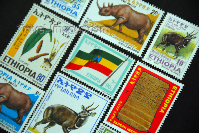 ethiopia361: Axum - Mehakelegnaw Zone, Tigray Region: assorted Ethiopian stamps - photo by M.Torres - (c) Travel-Images.com - Stock Photography agency - Image Bank