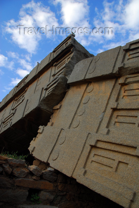 ethiopia400: Axum - Mehakelegnaw Zone, Tigray Region: the Great Stele - broken obelisk - detail - Northern stelae field - photo by M.Torres - (c) Travel-Images.com - Stock Photography agency - Image Bank