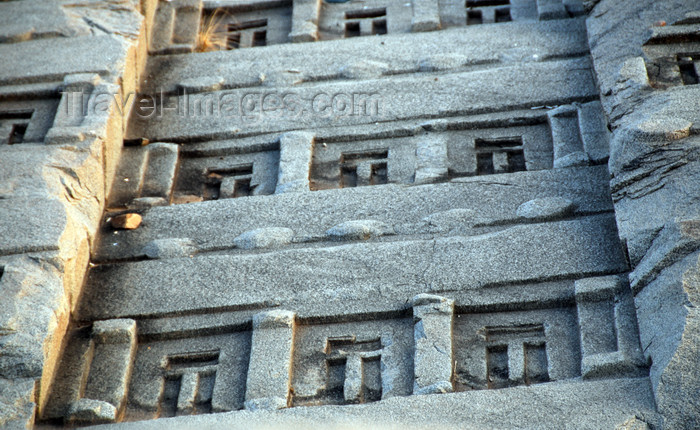 ethiopia404: Axum - Mehakelegnaw Zone, Tigray Region: Great Stele - detail of the 'windows' - Northern stelae field - photo by M.Torres - (c) Travel-Images.com - Stock Photography agency - Image Bank