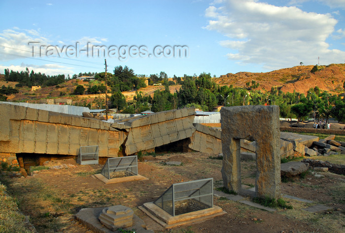 ethiopia405: Axum - Mehakelegnaw Zone, Tigray Region: Great stele and Mausoleum portal - Northern stelae field - photo by M.Torres - (c) Travel-Images.com - Stock Photography agency - Image Bank