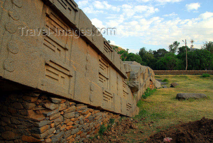 ethiopia406: Axum - Mehakelegnaw Zone, Tigray Region: the Great Stele lies on the ground - some times attributed to King Remhai - Northern stelae field - photo by M.Torres - (c) Travel-Images.com - Stock Photography agency - Image Bank